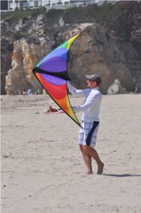 Uncle "O" flying a kite!