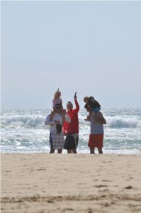 Daddy and sissy are flying a kite :)