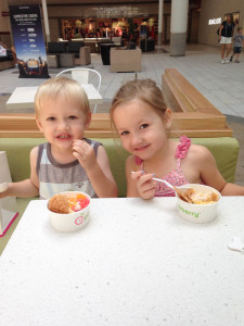 My little bunnies, enjoying ice cream