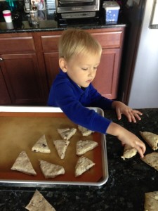 Joshy helping make almond scones :)