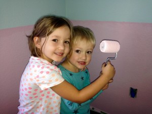 Little helpers are helping with painting Amelia's room :)