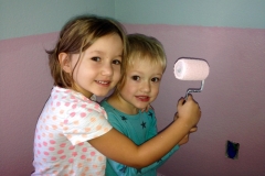 Little helpers are helping with painting Amelia's room :)